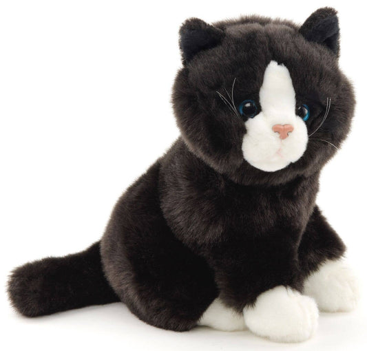 Gato Tuxedo de peluche sentado
