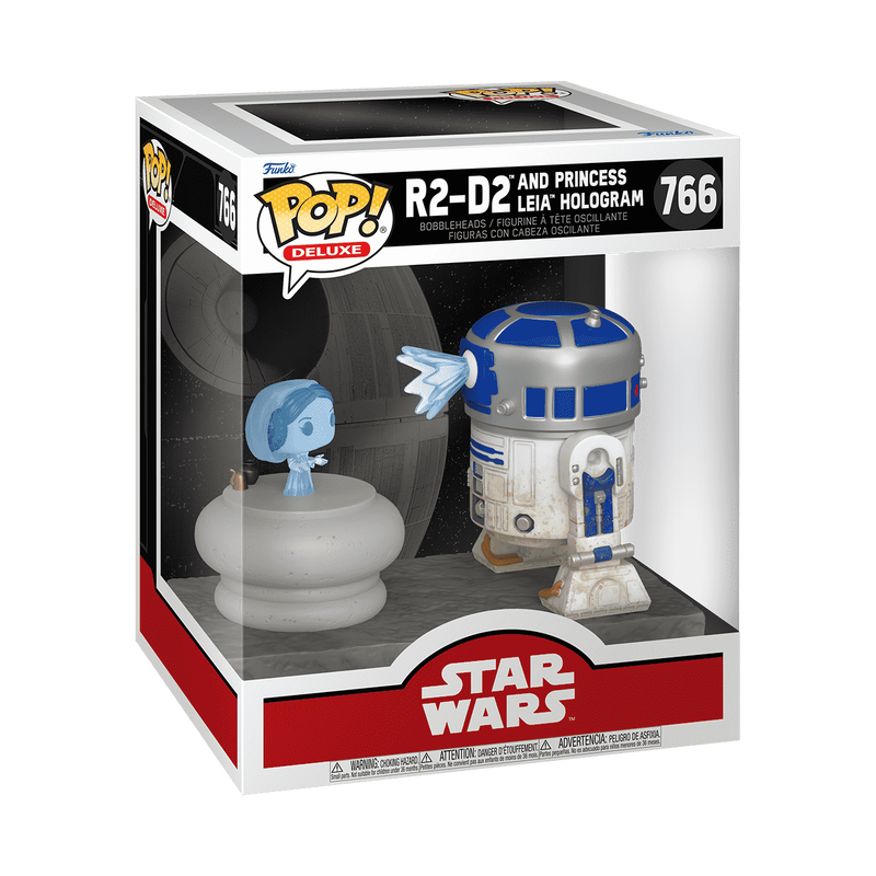 Holograma Pop! Deluxe de R2-D2 y la Princesa Leia