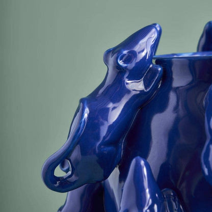 M. Mäuschen vase, cobalt blue stoneware, 23 x 23 x 26 cm