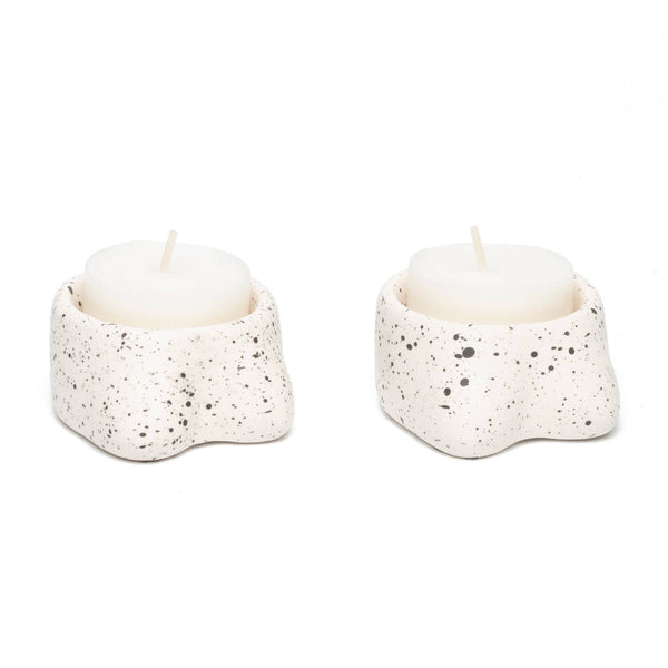 Lot de 2 Bougeoirs Tits Blancs Petite Taille Helio Ferretti Vue 2