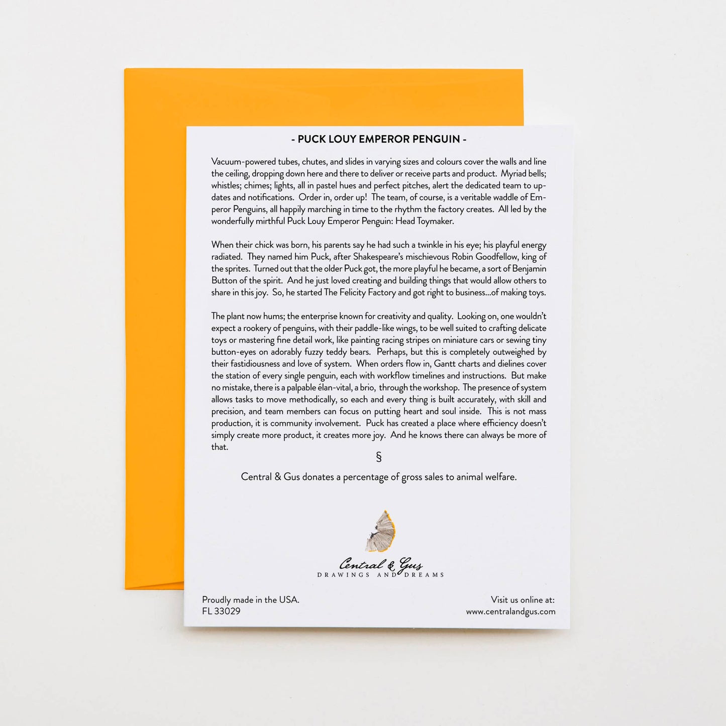 Puck Louy Penguin Emperor (&amp; Gaucho) Note Card