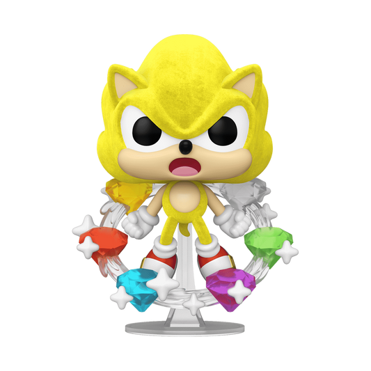 Pop! Plus Super Sonic with Emeralds (Flocked)