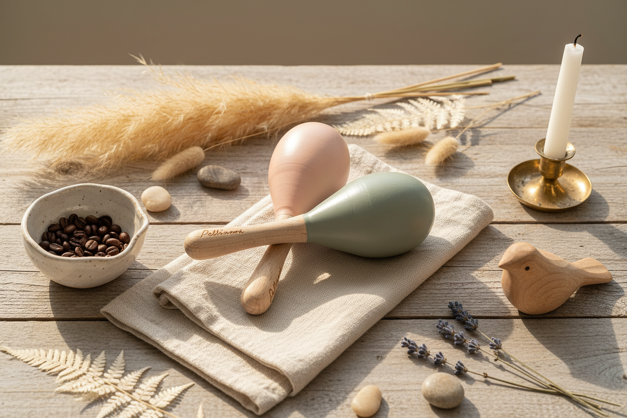 Maracas in legno pastello