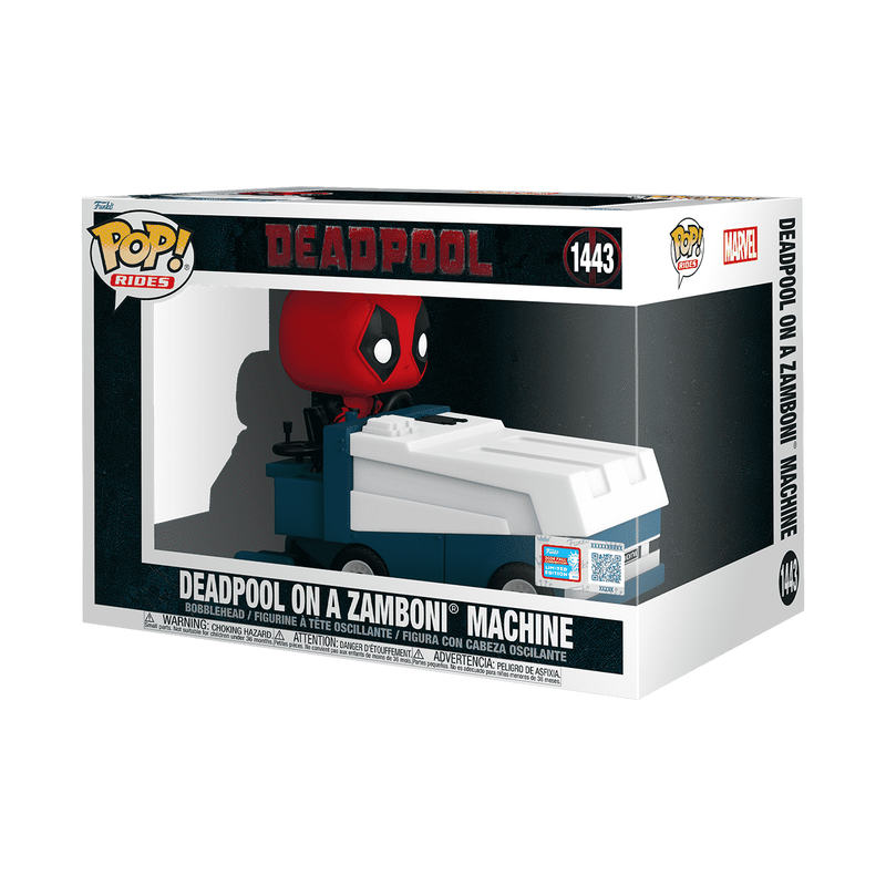 Pop! Rides Super Deluxe Deadpool op een Zamboni-machine
