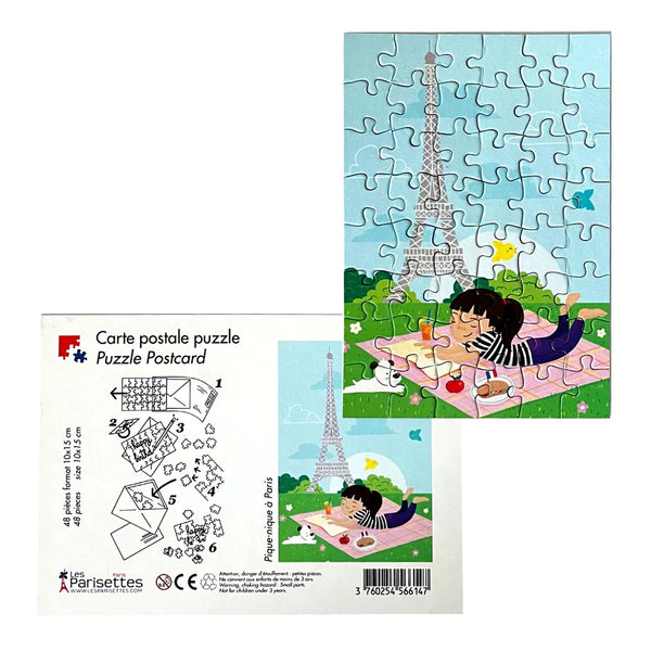 Cartolina puzzle Picnic a Parigi