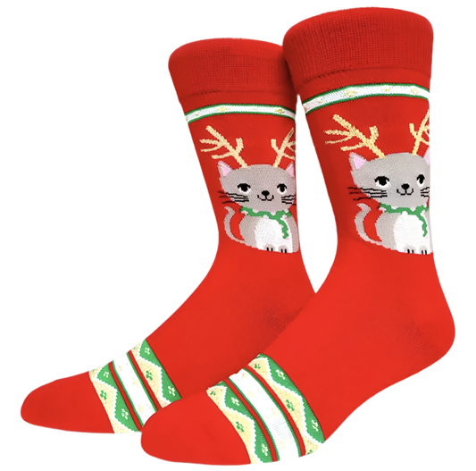 chaussettes chat de noel mrcol