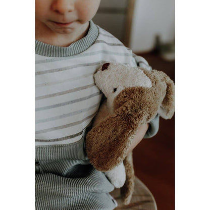 Cão de peluche, pequeno | Branco e bege