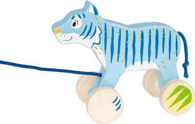 Animal à tirer: TIGRE 17,6x7,6x14,8cm, bois, 1+