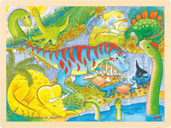 Puzzle de dinossauro de madeira 