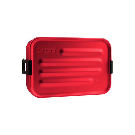 Fiambrera/recipiente de comida de metal rojo