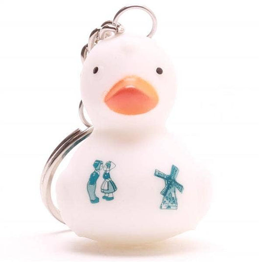 Delft Porcelain Duck Keychain