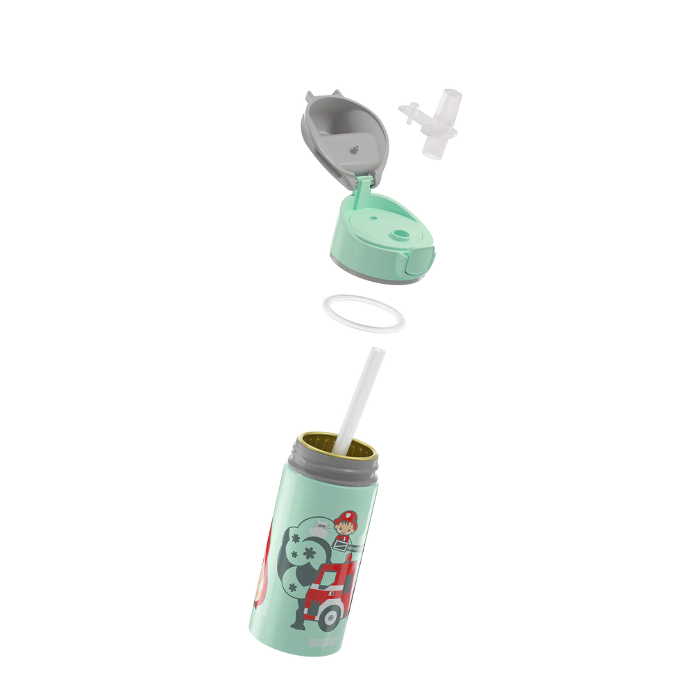 Garrafa de água Miracle Kids em alumínio com estampado de bombeiro, 0,4 L 