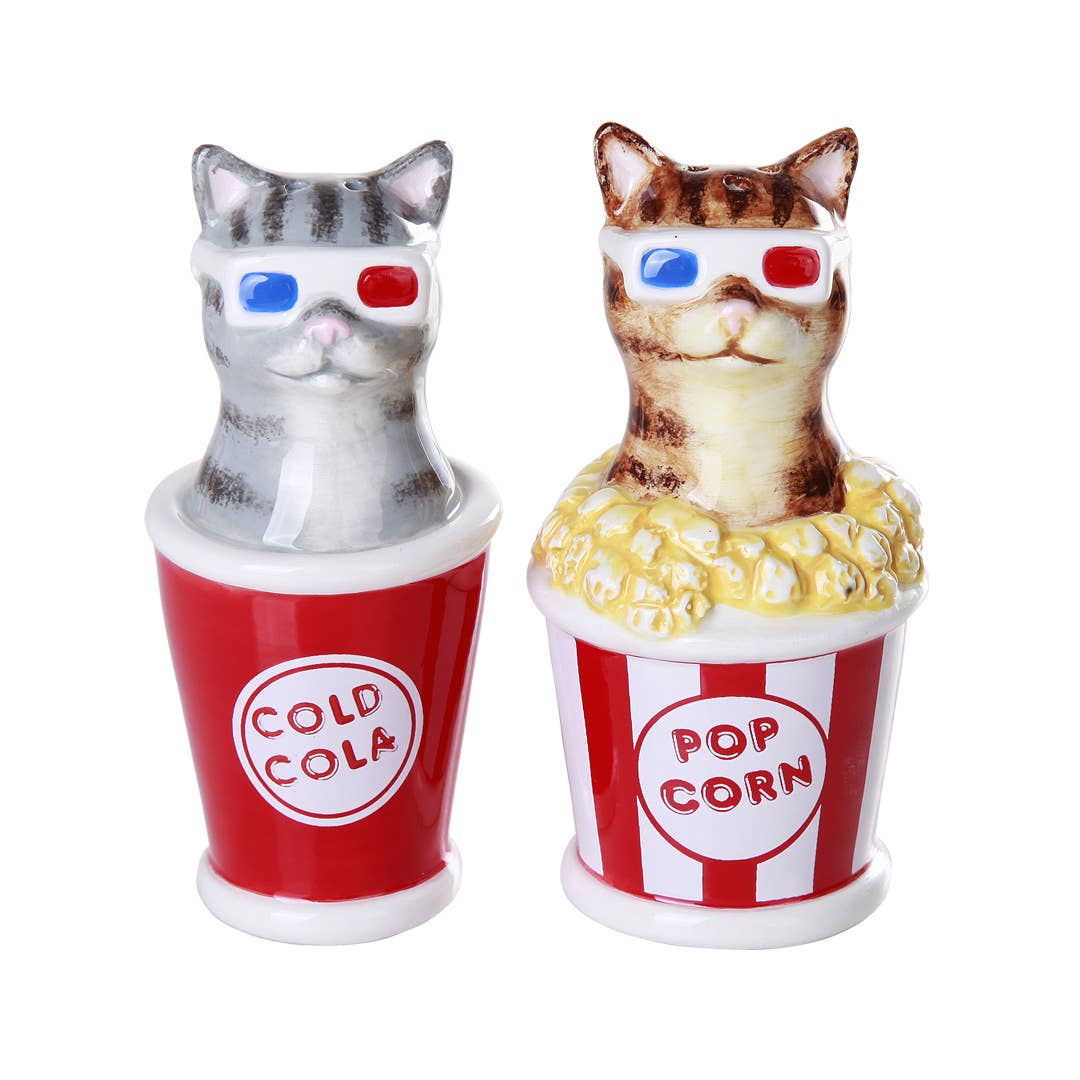 Juego de salero y pimentero de cerámica 3D con gatitos