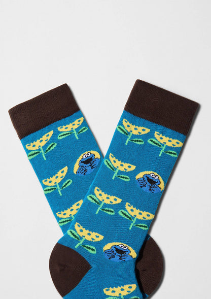 BeSesameStreet Cookie Monster Fleur - 100 % coton biologique