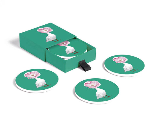 Set of 4 Diva ceramic coasters