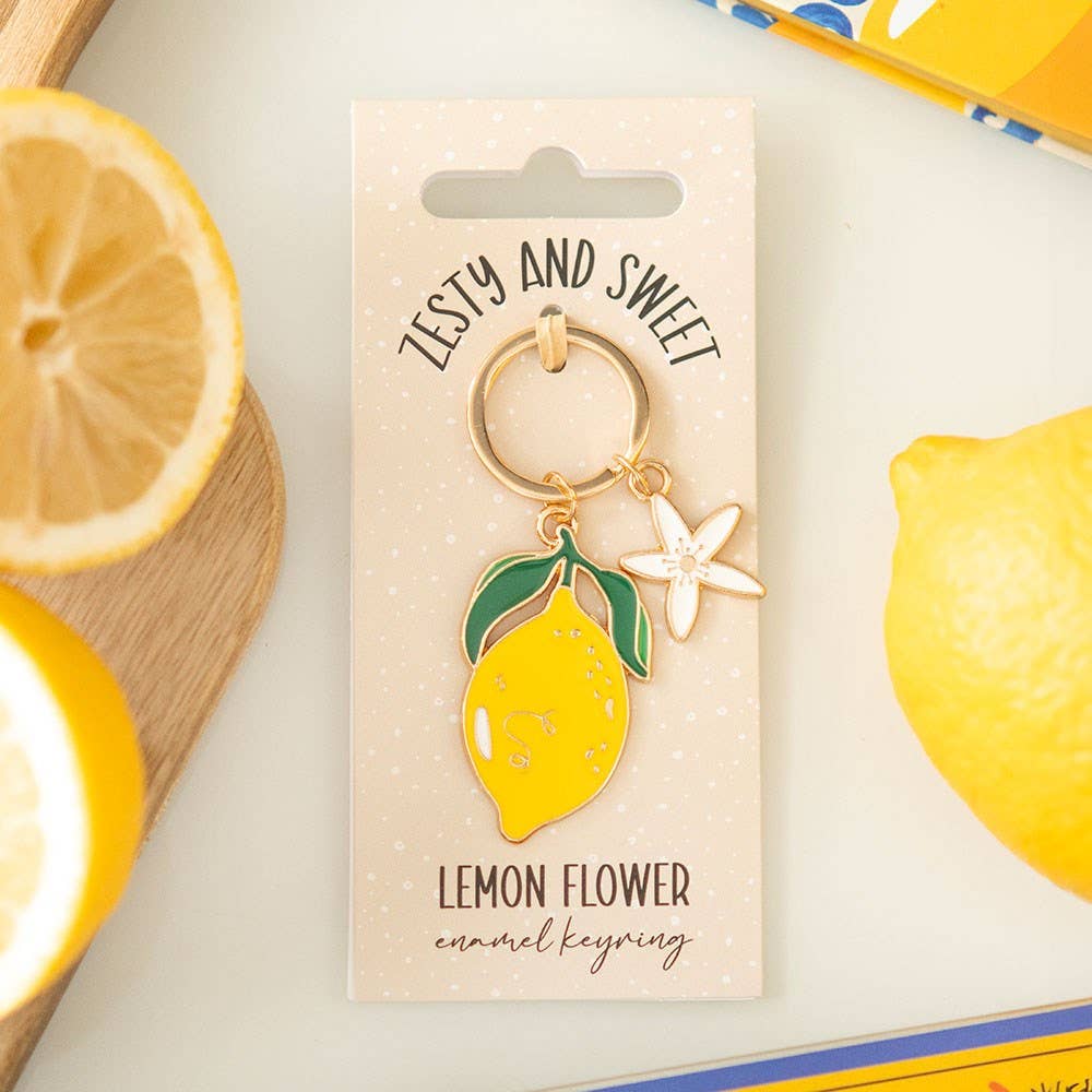 Lemon and Flower Keychain
