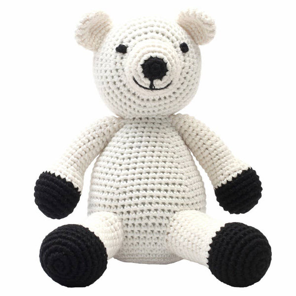 Peluche XL all'uncinetto - Orso polare bianco