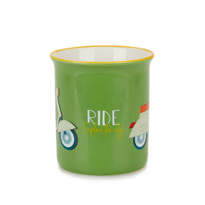 Caneca Ride, 312 ml, verde, cerâmica