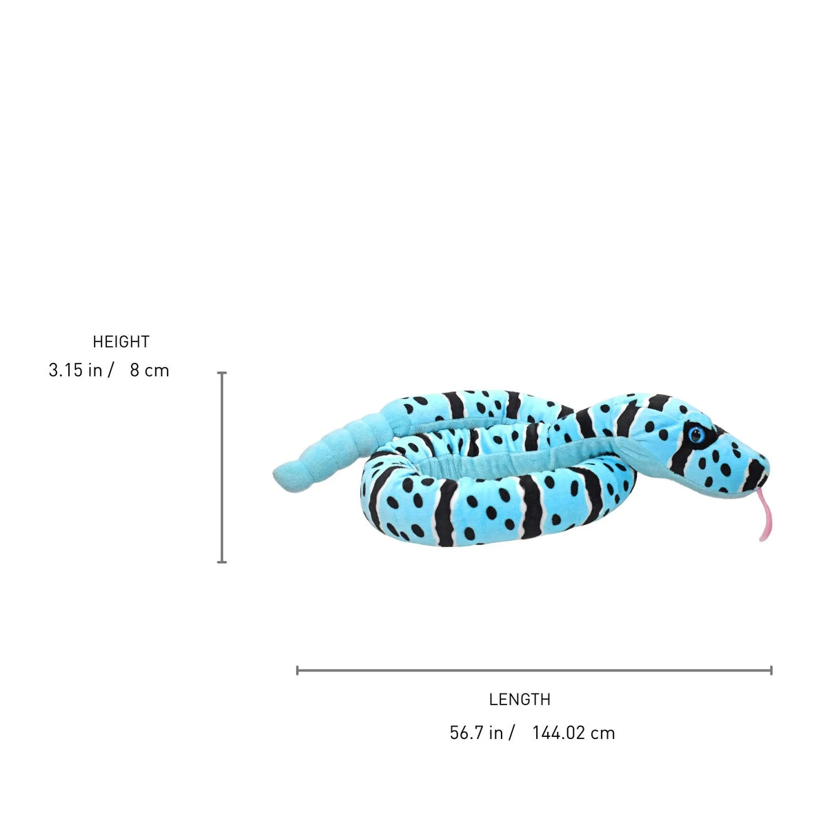 Wild Republic Snakesss Blue Rock Rattlesnake Stuffed Animal - 54" Stuffed Animals