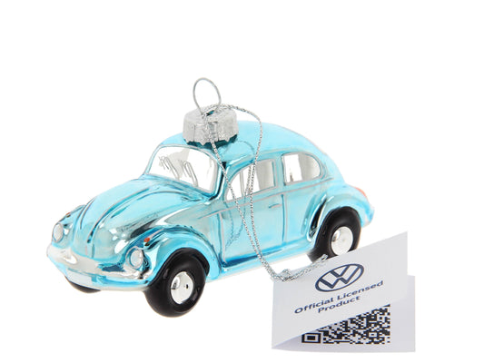Decoración navideña de un VW Beetle azul