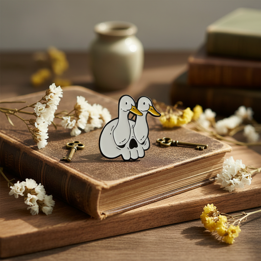 Pines de calavera de pato blanco