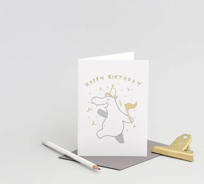 Hippopotamus "Happy Birthday" Greeting Card
