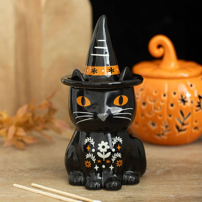 Brûle-parfum Halloween Chat noir Frightful Folk