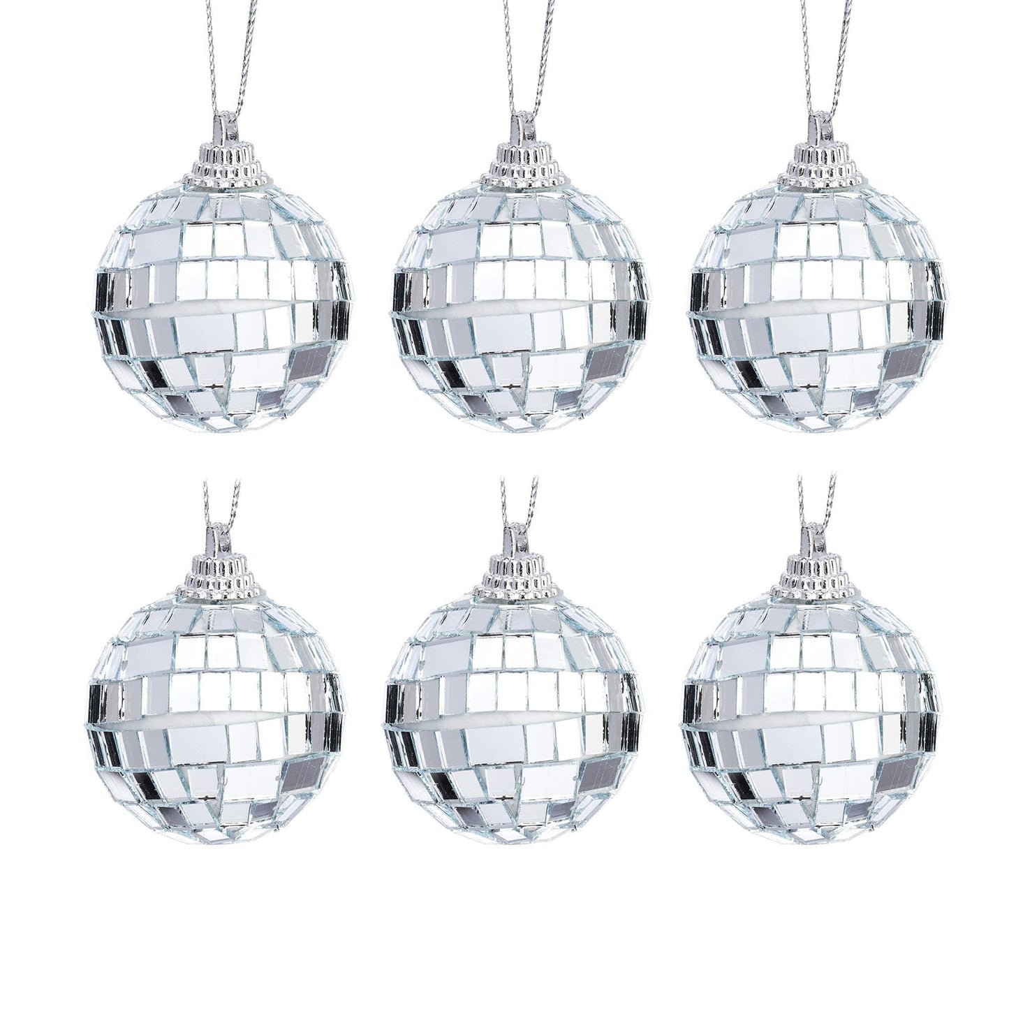 Mini Faceted Christmas Baubles 6-Pack