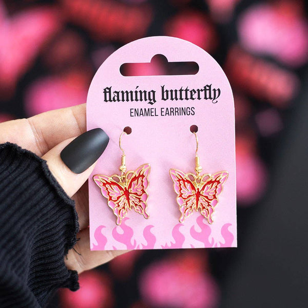 Boucles d'oreilles Papillon enflammé