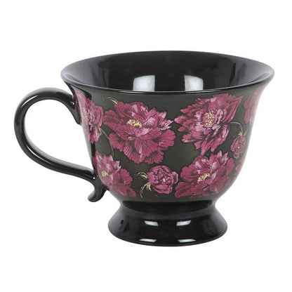 Tasse à thé à imprimé floral romance sombre