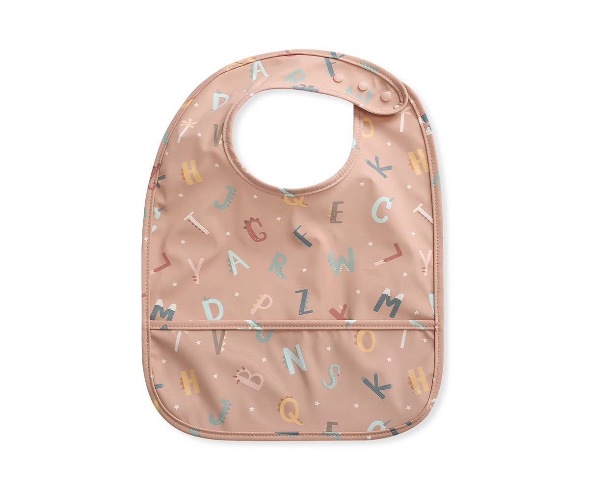 Babero impermeable con divertidas letras del alfabeto