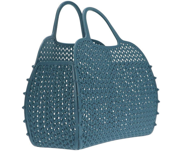 Bolsa vintage retro azul-petróleo