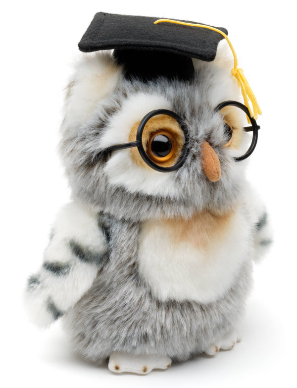 Peluche hibou avec chapeau de médecin et lunettes Uni Toys