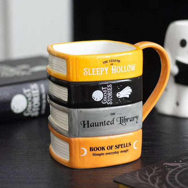 Mug d'Halloween Pile de livres de la bibliothèque hantée