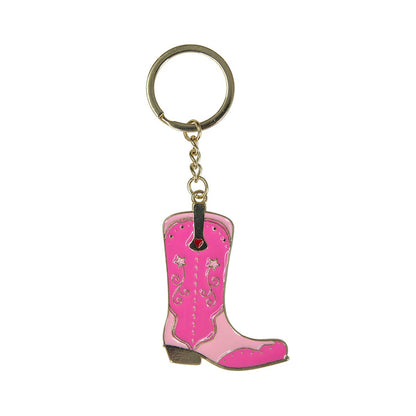 Roze cowboylaars sleutelhanger