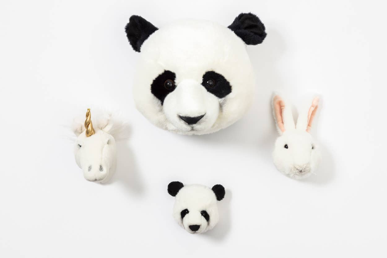 Mini Décoration Murale Peluche Têtes d'Animaux : Coffret
