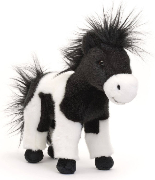 Peluche cheval noir et blanc debout Uni Toys
