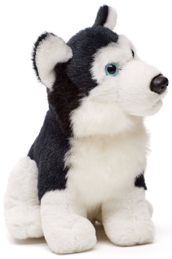 Peluche Husky noir assis Uni Toys