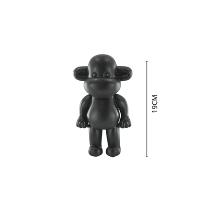 Ornamento - Figurina di scimmia 'The Legend' - Nero - 11x7x19cm