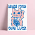 Riso Print Chat Chanceux “Make your own Luck”