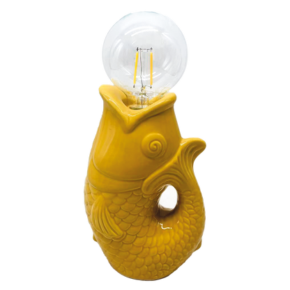 Déco LED poisson safran à piles L13,5 P8,2 H27cm