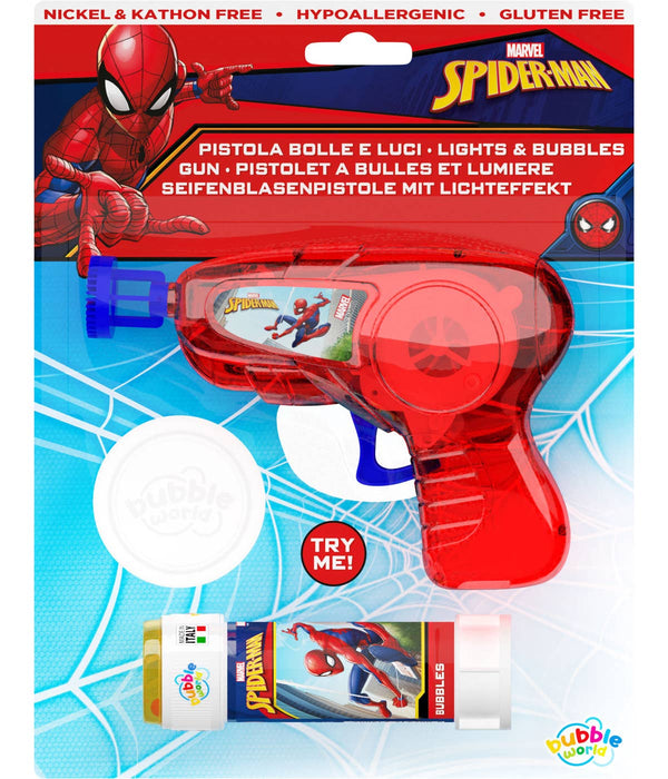 Pistola de Bolhas de Sabão do Homem-Aranha com Luz