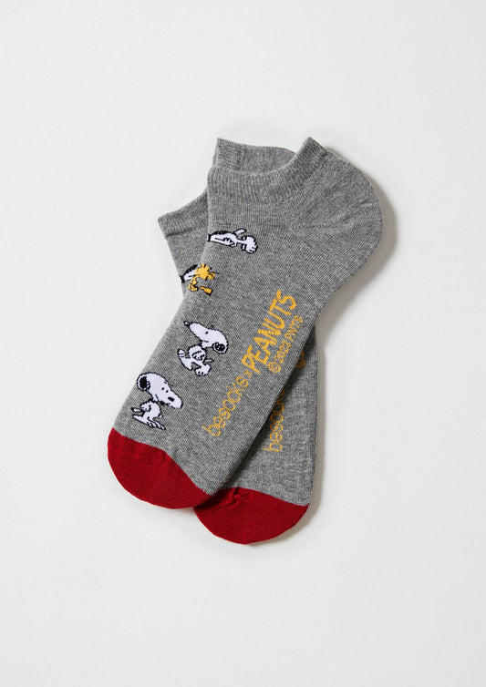 BeSnoopy Gris - Chaussettes Cheville 100% Coton Bio