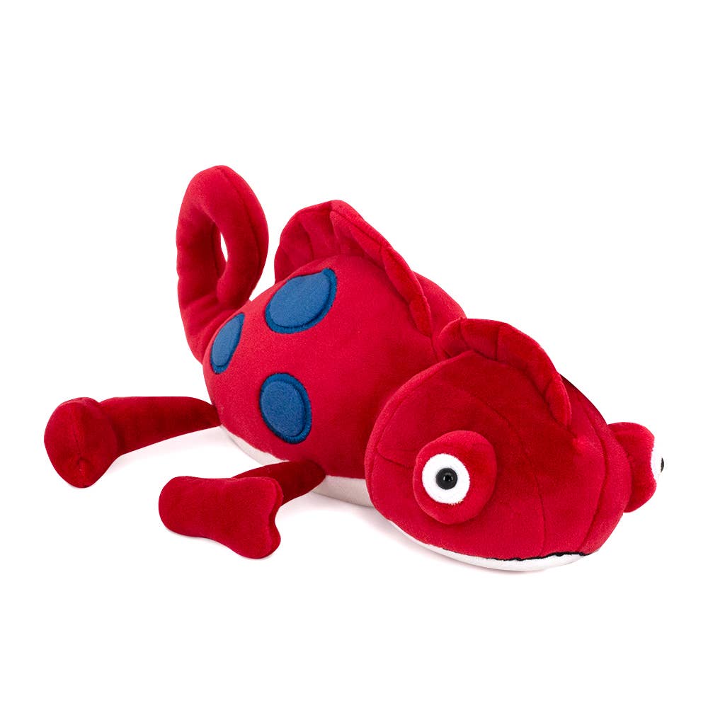 Peluche Caméléon rouge 30 cm