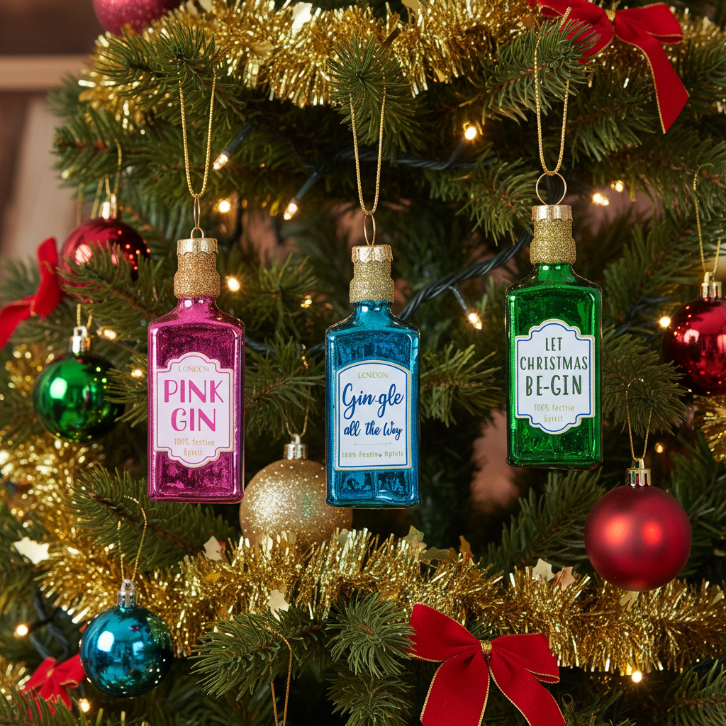 Mini Boules de Noël Bouteilles de Gin