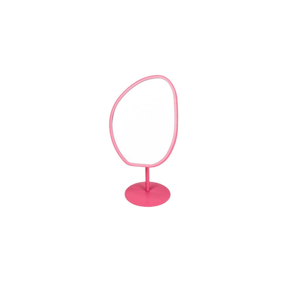 Specchio per il trucco - Rotondo - Rosa - 16,5x12x31,5cm