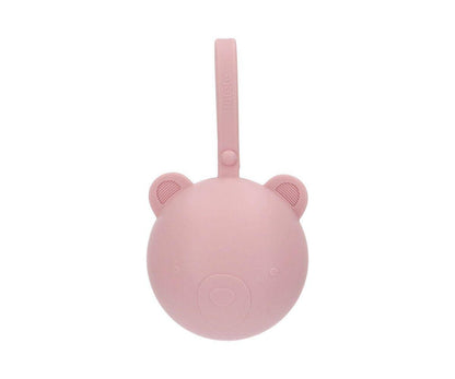 Porte-sucette en silicone Ours rose