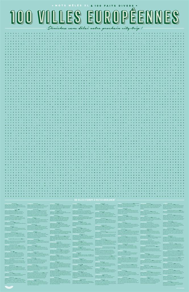 XL Game Poster - 100 European Cities