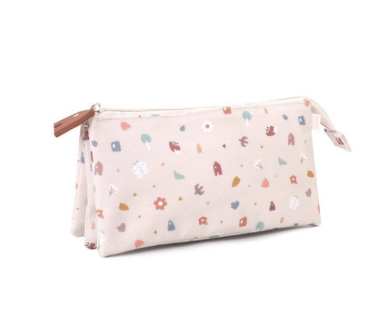 Trousse à Crayons 3 Compartiments Nature Géométrique