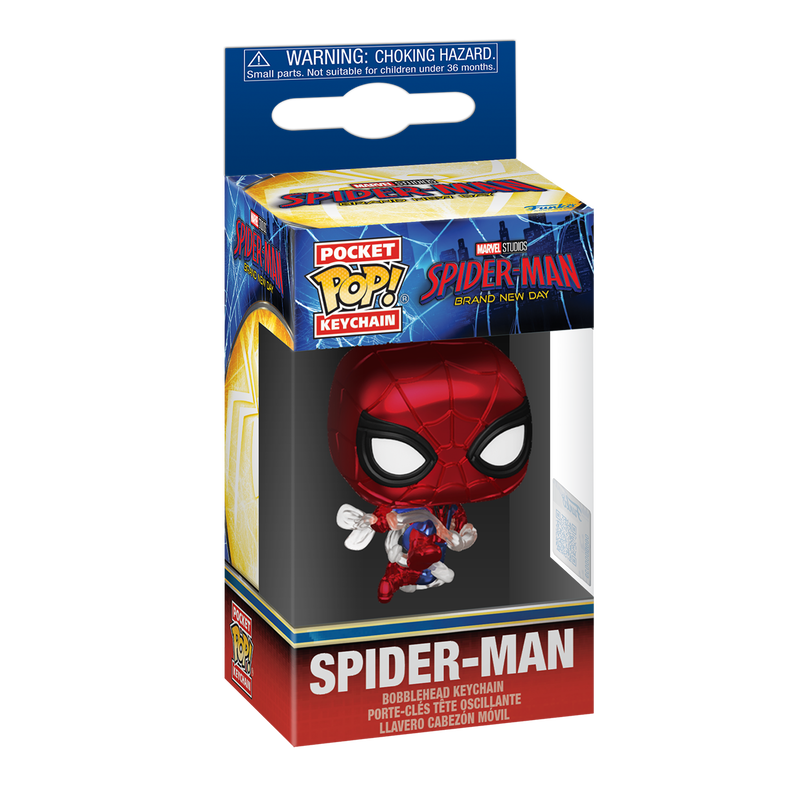 Funko Pop! Keychain Spider-Man (Brand New Day) (Metallic) - boîte officielle